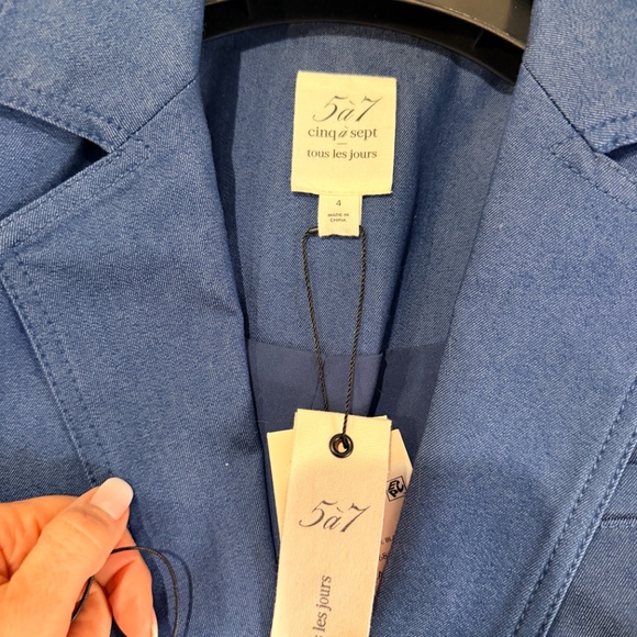 New with Tag Cinq à Sept Denim Khloe Blazer - Size 4 - Picture 5 of 13